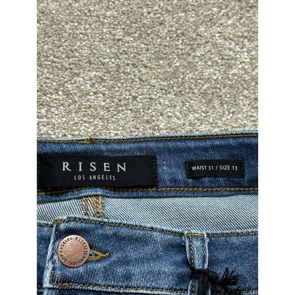 NEW Risen Los Angeles High Waisted Button Fly Flare Jeans Women’s Size 13/31 - Picture 6 of 12